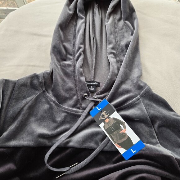Champion Velour Hoodie NWT Grey and Black - Picture 4 of 4